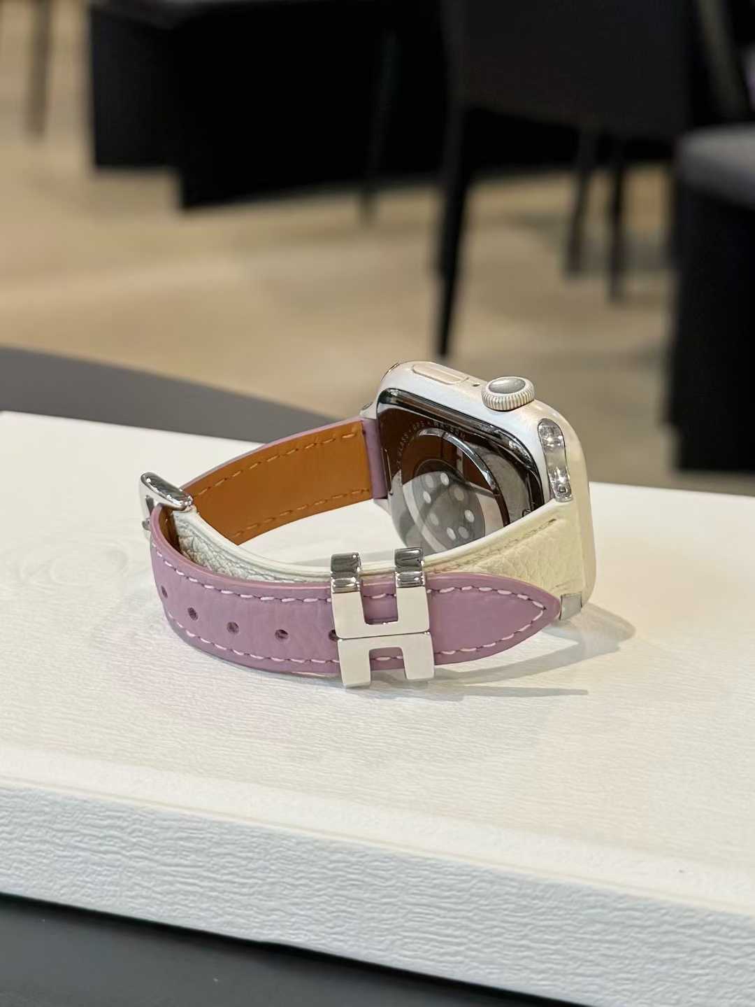 Luxury Lychee Leather Watch Strap With Buckle For Apple Watch Series S10 42mm 46mm 9 8 7 6 5 Bracelet Iwatch Band 49mm 45mm 41mm 38mm 40mm 44mm Watchband Wristband