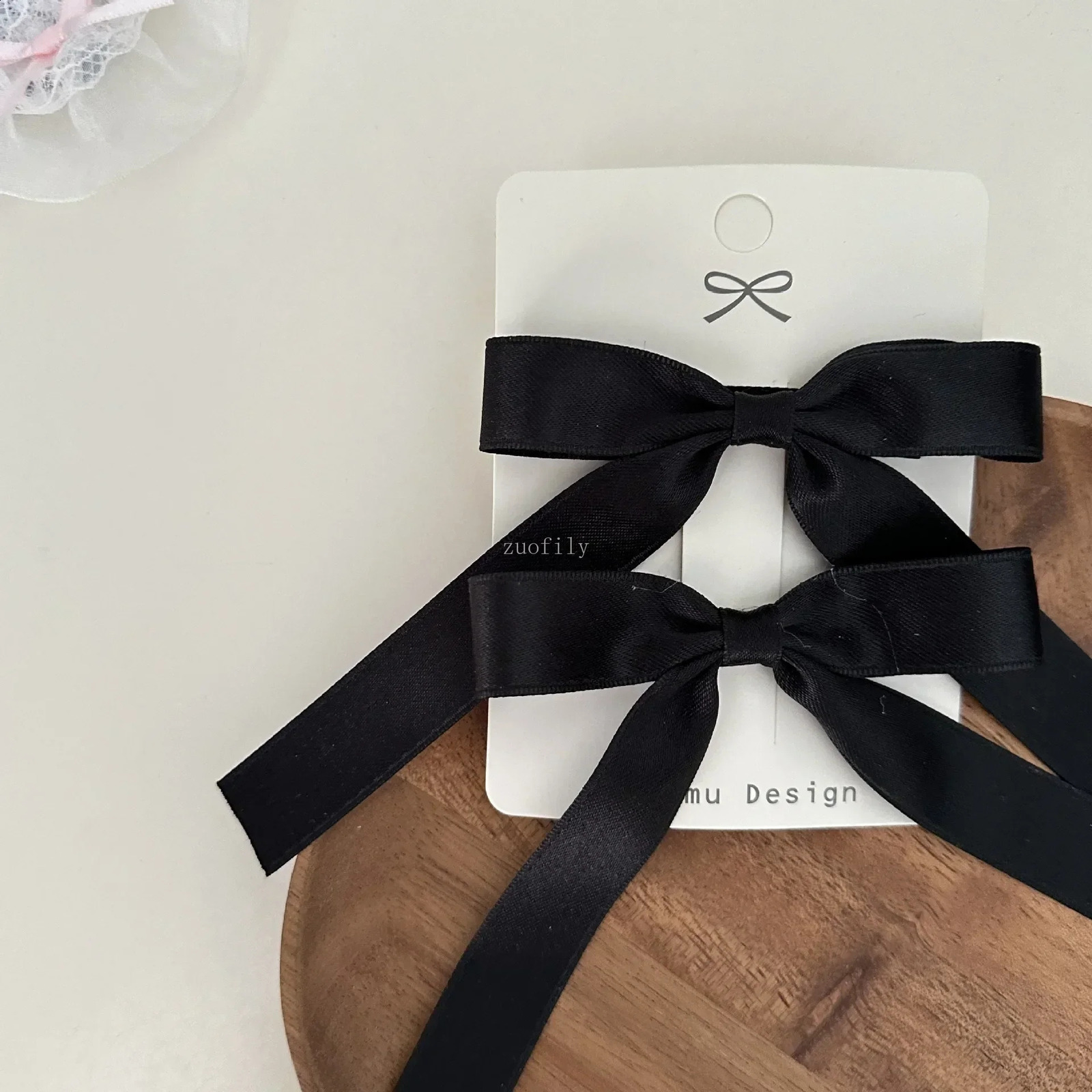 Elegant Simple Ribbon Bow Baby Hair Clips Fashion Versatile Girls Students Hairpin Headwear Solid Black White Kids Accessories 250828