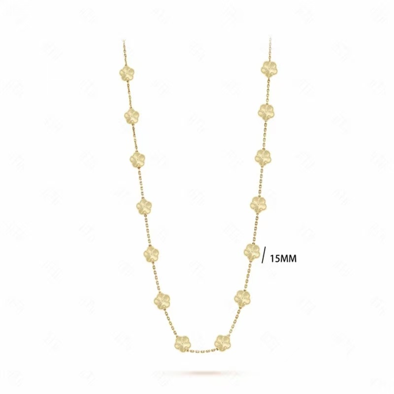 Necklace 10 20 Flower Four Clover Green Red White Black Stainless Steel Material Classic Jewelry For Women High Quality Textured Gift Accessory