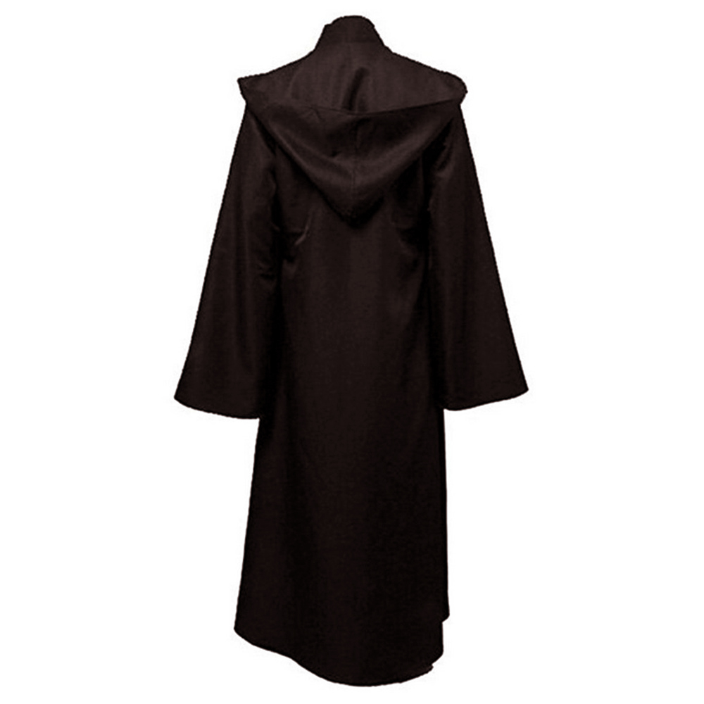 Halloween Cloak Soft Unisex Hooded Long Shirt Black Robe Witch Cape Cosplay Wizard Costume Prop Party Supplies Holiday Decor