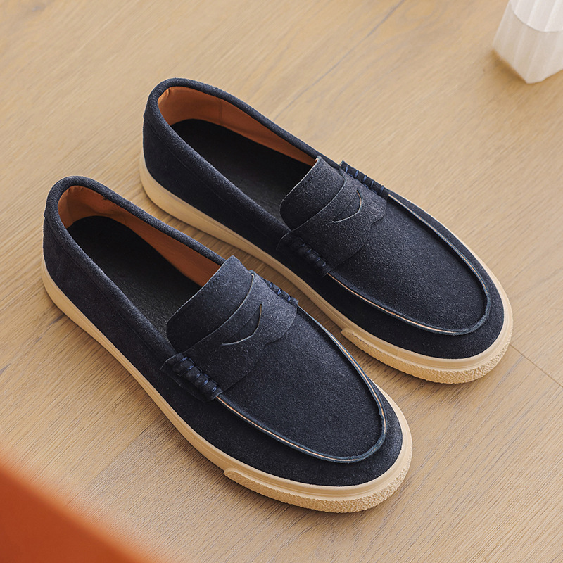 Designer Men's loafers Summer fashion casual shoes Suede high-end suede board shoes Simple one-step soft-soled men's shoes free shipping
