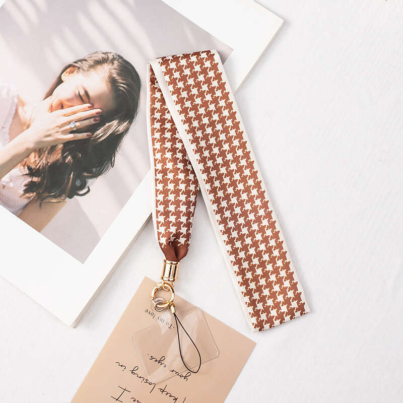 New Phone Scarf Detachable Neck Strap Long Luxury Women's Lanyard Chain Wide Cloth Cute