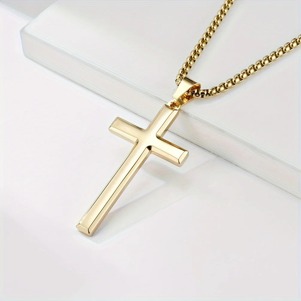 Collier Homme Spiritual Male Stainless Steel Necklace Mans Jesus Cross Necklaces for Man Collar Hombre Fathers Day Gifts250829
