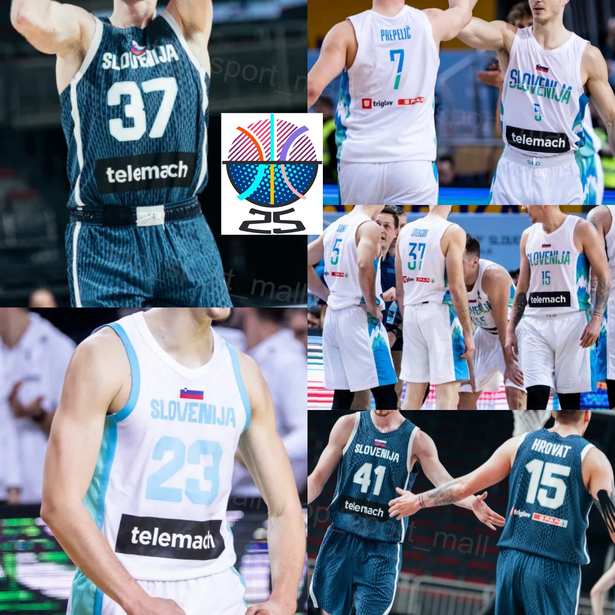 Print Slovenia 2025 2026 EuroBasket Basketball 8 Edo Muric Jerseys Woman Man Kids 4 Mark Padjen 12 Rok Radovic 2 Martin Krampelj 6 Aleksej Nikolic 24 Alen Omic Shirt