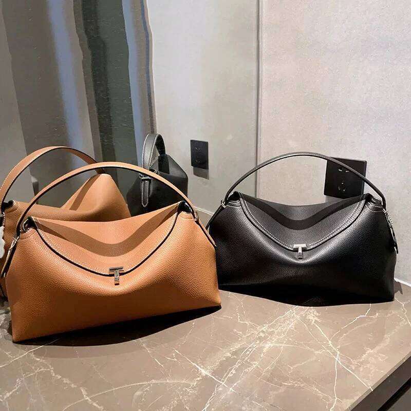 2025 New Large Capaci Leather Flip Cover Handbag T Lo Bule Tote Commuter Single Oulder Armpit Crossbody Bag