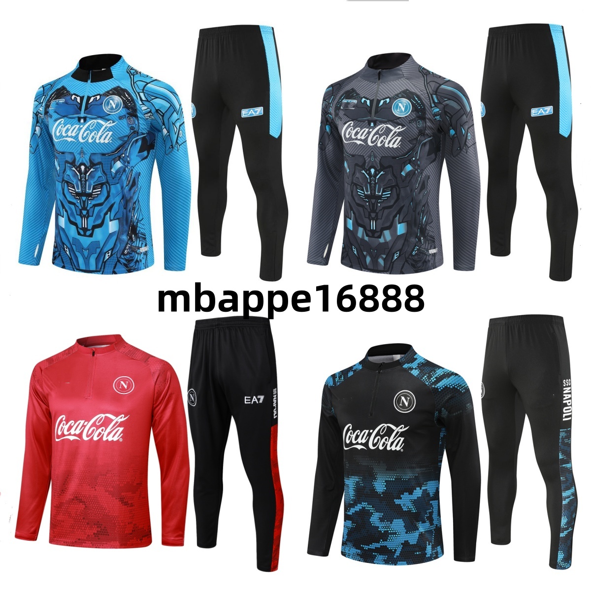 2025 26 Half pull Long sleeve Napoli TrackSuit soccer jersey football kit SSC Naples AE7 D10S Hommes training suit wear Formation tuta Chandal Squitude Jogging