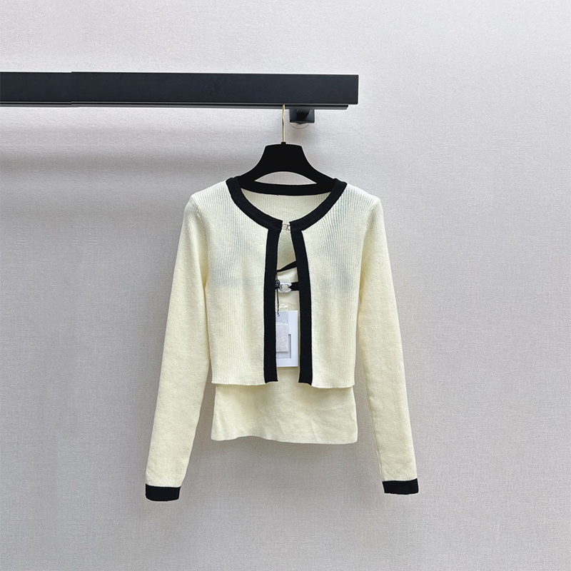 Sweaters women's Designer Sweaters for woman luxurious Sweaters knitted top CC brand fashionable classic style bandeau inner layer - long-sleeved knitted cardigan