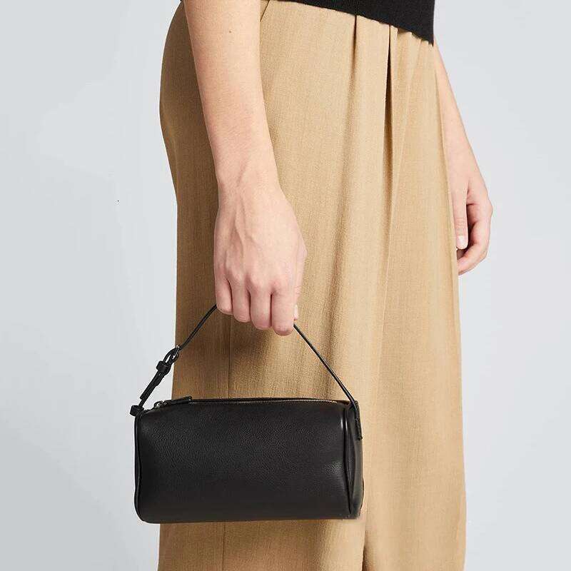 LIANYI Simple Retro Solid Color Genuine Leather Pen Holder Mini Handbag Fashion Item Temperament Shoulder Underarm Bag