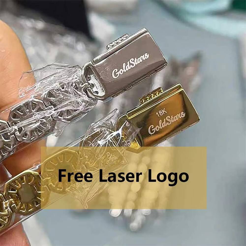 Nuoya Hight Quality 10mm/12mm Clustered Tennis Chain Necklace 18K Gold Bling Cz Iced Out Diamond Tennis Chain Necklace for Women