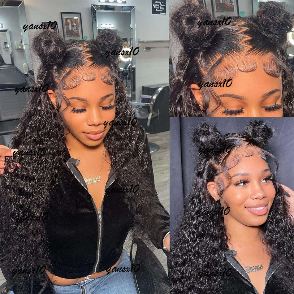 200% 30 32Inch Braziliian Wave HD Transparent 13x4 13x6 Lace Frontal Human Hair Wigs Deep Curly Front Wig for Women