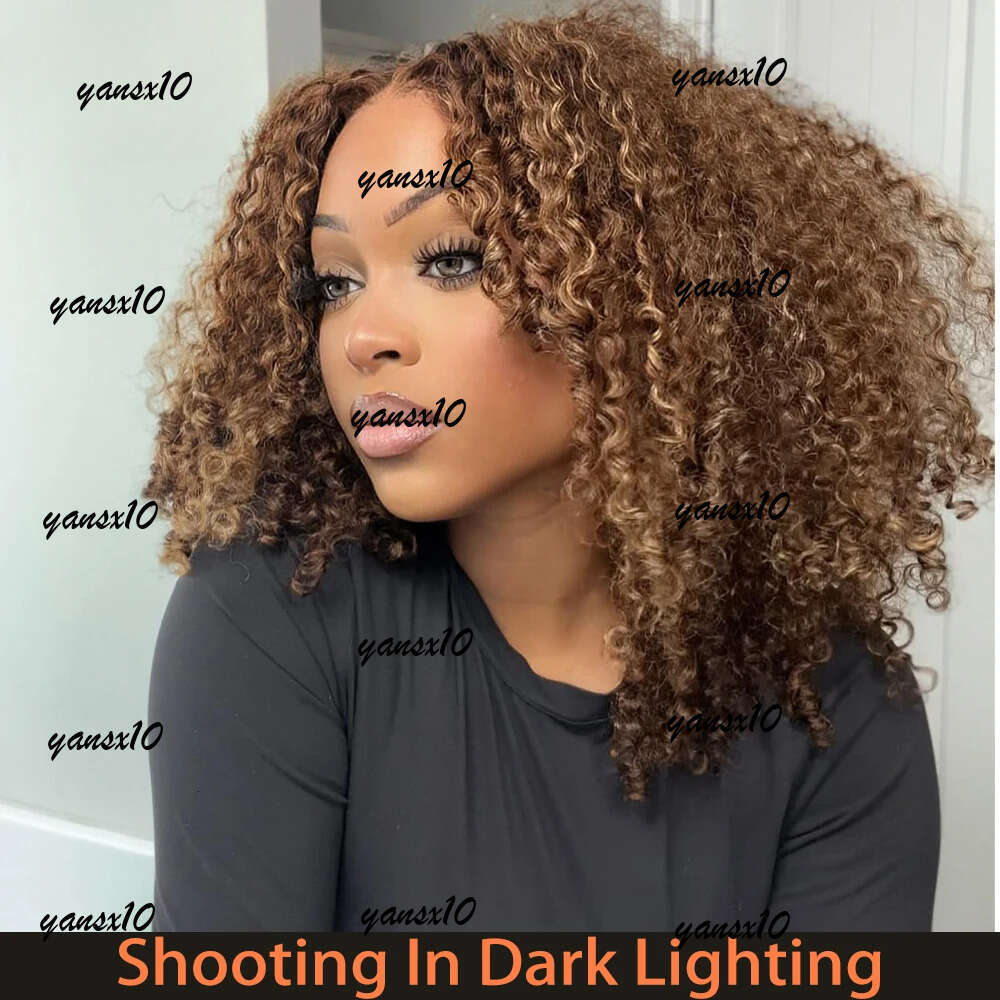 180density Brazilian Kinky 13x4 Frontal Wig Glueless Human Hair 4C Afro Curly Front Synthetic HD Lace Closure Wigs dd