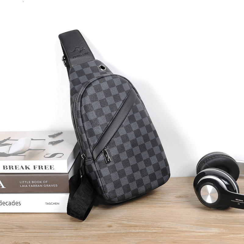 Designer Bag Luxury Bag Shoulder Bag Shoulder 2025 New Men's Chest Outdoor Leisure Waterproof Checkered Backpack Multifunctional Waist Single Cro