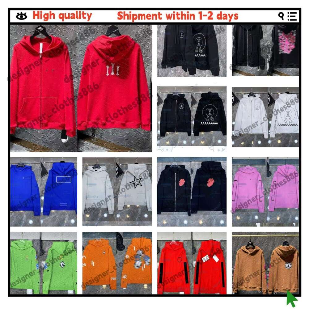 Mens Hoodies DesignerPullover Cardigan European and American streets Printed Hooded Loose-fitting men's and women's zipper pullover hooded SIZE S-XL