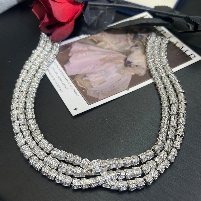 Luxury Brand Designer Jewelry Bao Series Three-Layer Spirit Snake Exquisite Jewelry Set Ins Hot-Selling High-End Snake-Shaped Necklace Bracelet Earrin