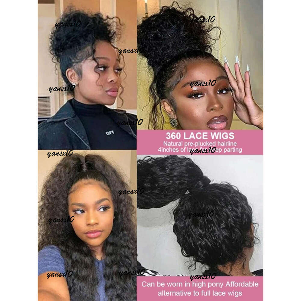 Brazilian Deep Frontal 32 34 Inch Curly Human Hair Wigs Water Wave Lace Front 13x4 Wear And Go Glueless Wig