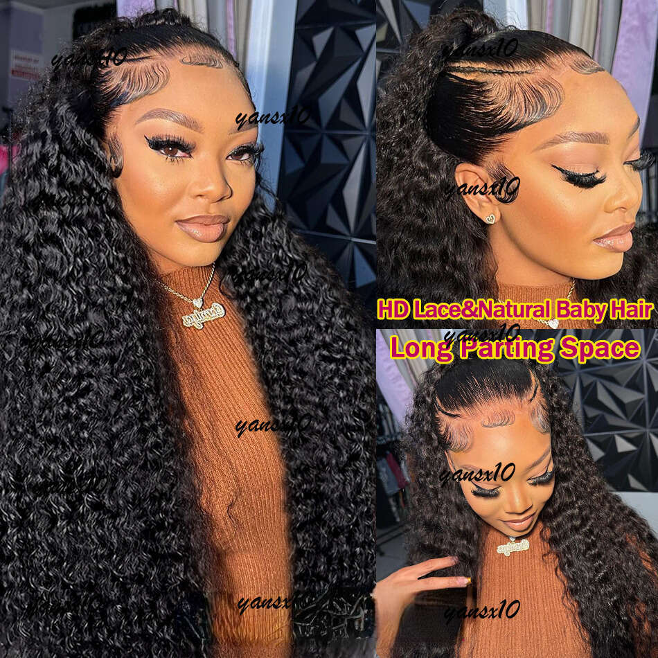 200density Full Brazilian Wave Frontal Wig Transparent 13x4 Lace Front Human Hair for Women Pre Plucked Deep Curly Synthetic Closure Wigs 28