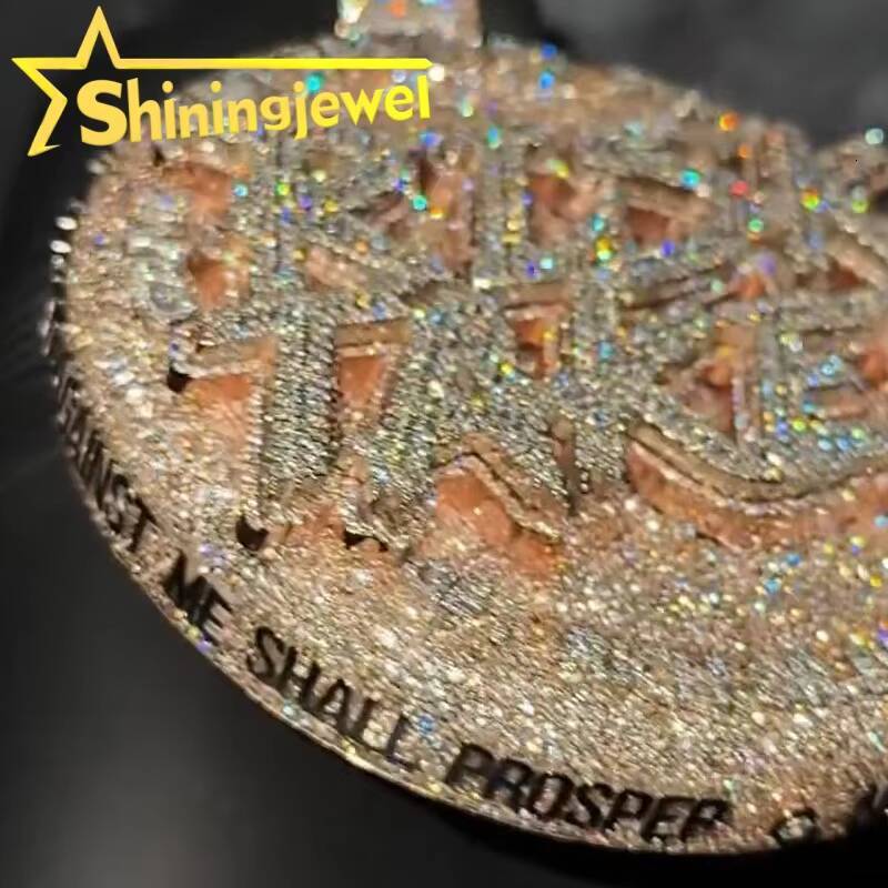 Iced Out Buss Down Gold Plated Custom Name Pendant 925 Sterling Silver GRA Moissanite Pass Diamond Test Letters Hip Hop Pendant