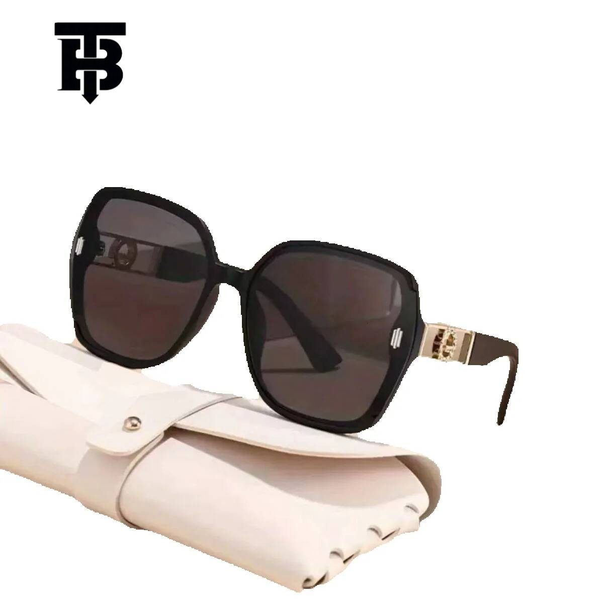 Free Shipping For New Designer Accessories Cross-border New Sunglasses For Women High-end Feel UV Protection Large Frame Slimming Sun Protection Sungl