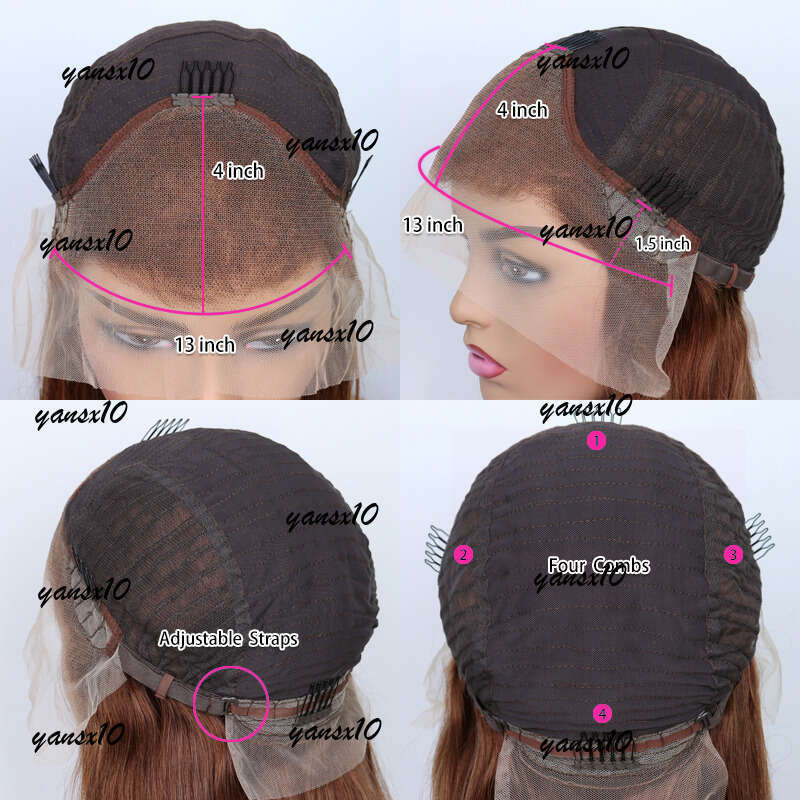 Peruvian Soft Glueless Honey Blonde Body Wave 13x4 Colored Front Human Hair Wigs HD Synthetic Lace Closure Wig 250 Density