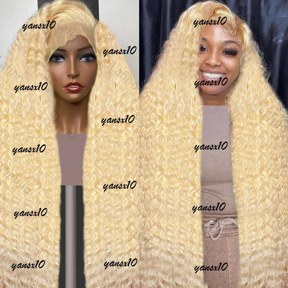 40 Inch 613 Honey Blonde Color Curly Human Hair Deep Wave 13x4 13x6 Hd Lace Frontal Wigs Brazilian Wig for Women 250 Density