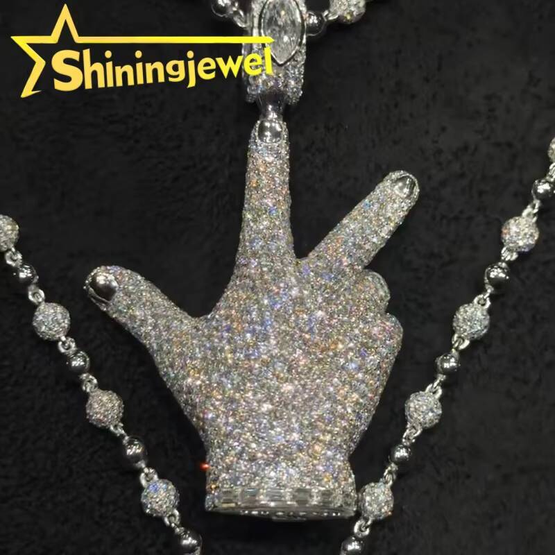 Gold Plated Custom 3D Pendant 925 Sterling Silver GRA Moissanite Pass Diamond Test 3D Design Iced Out Buss Down Pendant