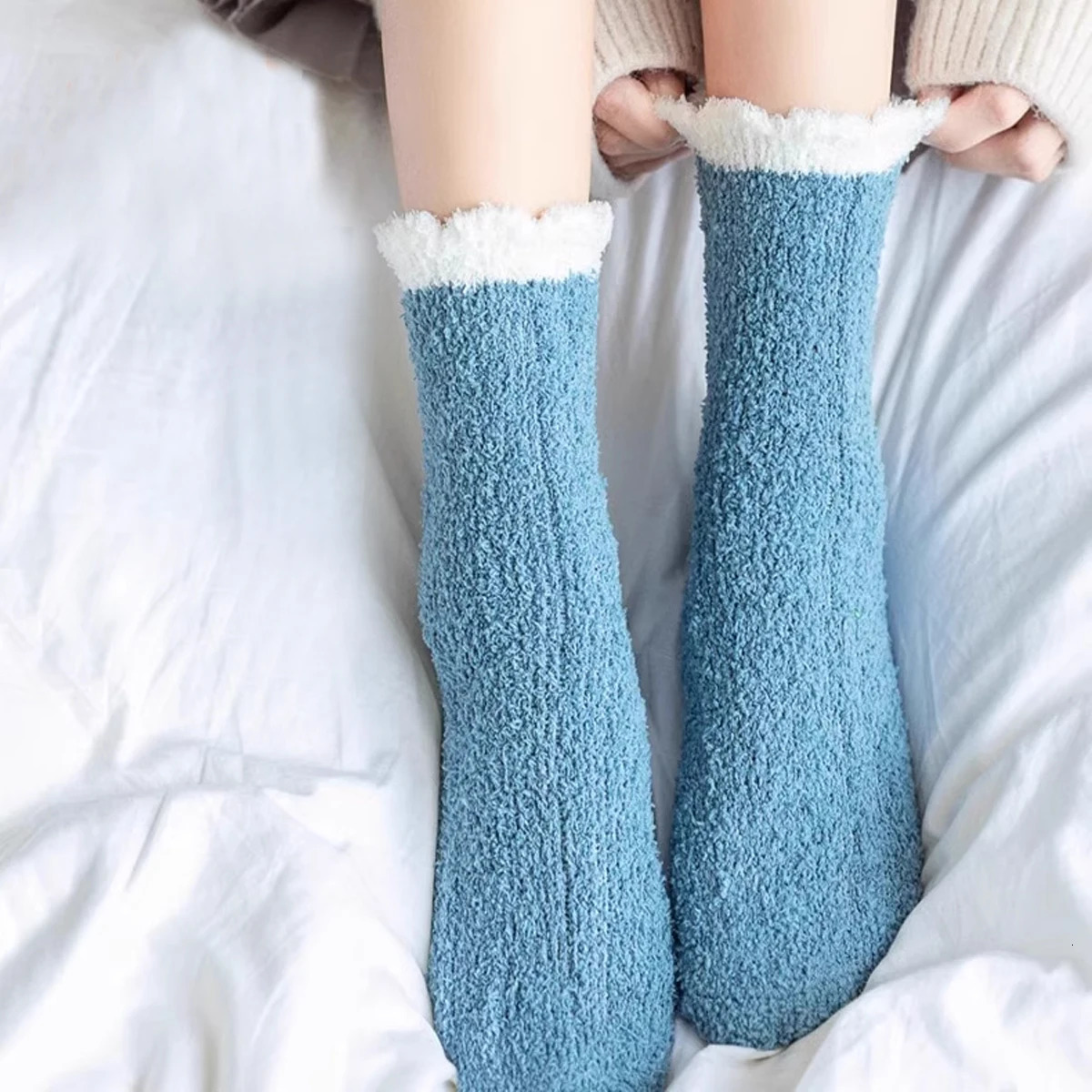 6/12 Pairs of Fuzzy Socks Soft Cozy Fluffy Slipper Winter Warm Plush Socks Christmas Stocking Stuffers Gifts for Women 250829