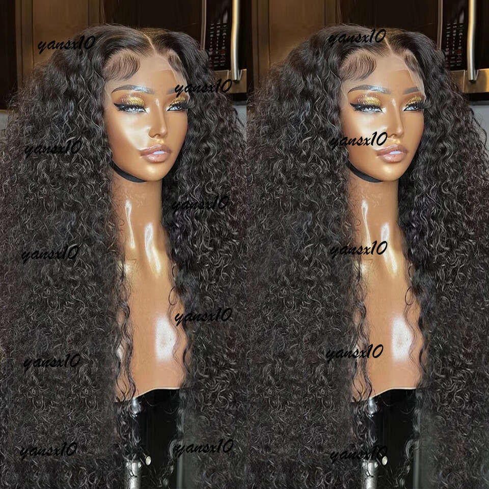 360 Lace Frontal Wig Natural Black Color Kinky Curly Short Bob Simulaiton Human Hair Wigs For Women Synthetic