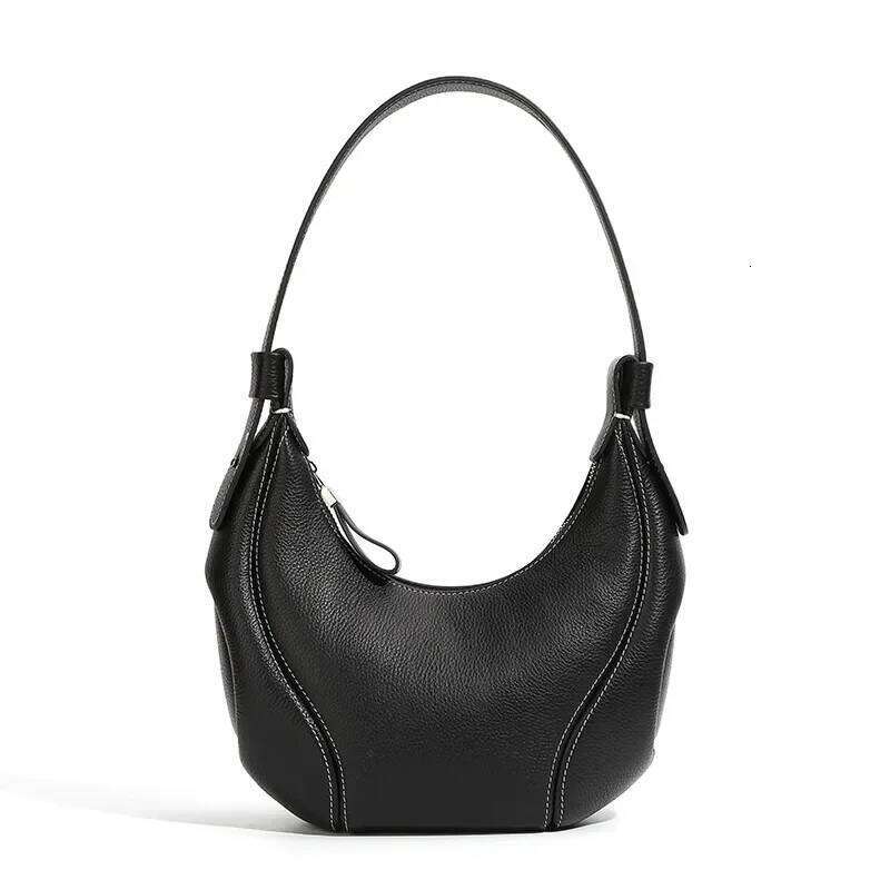 Baseball Armpit Merard Women's 2025 New Niche Retro Crescent Moon Crossbody Genuine Leather Shoulder Bag