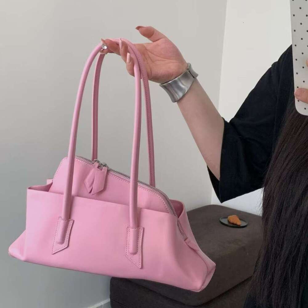Genuine Leather Shoulder 2025 New High-end Boston Handbag Women's Niche Design Commuter Crossbody Bag