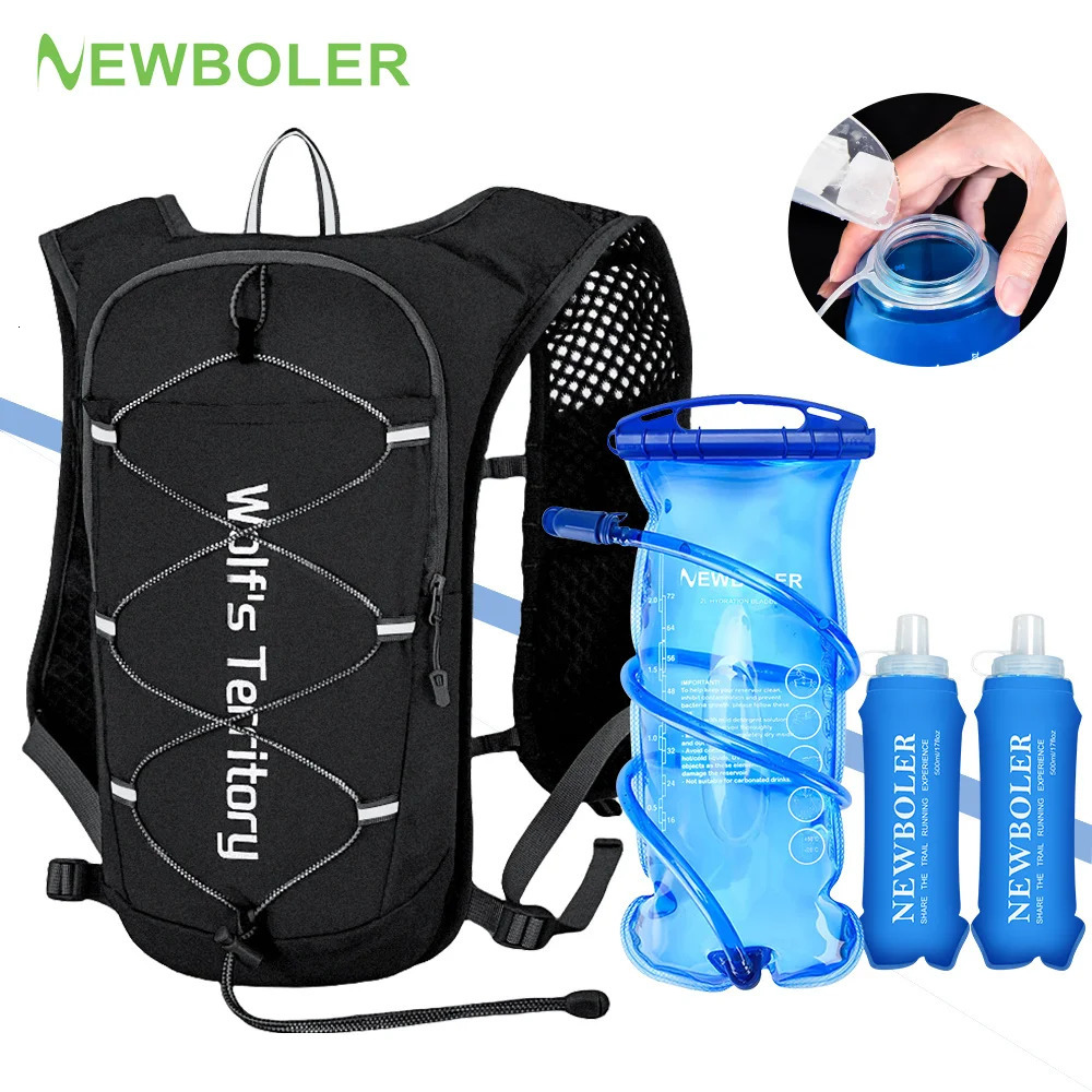 BOLER Outdoor Trail Running Ultralight Backpack Running Hydration Vest Breathable Marathon Running Backpack Water Bottle 250829