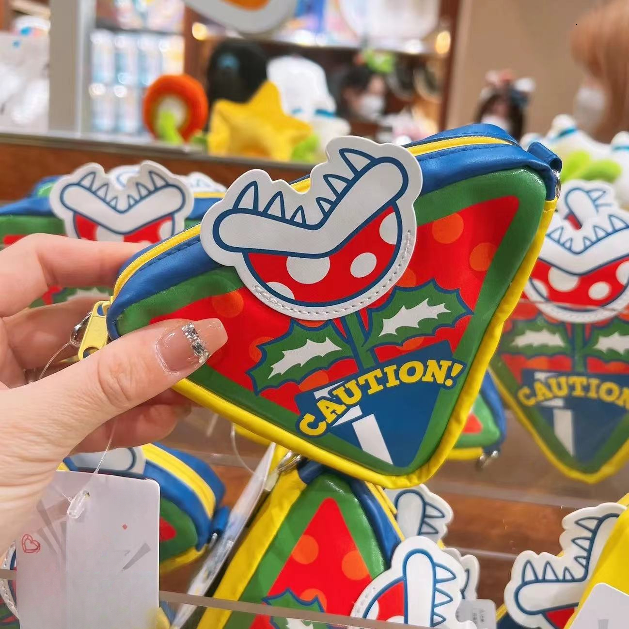 Autumn New Arrivals Japan Osaka Limited USJ Universal Studios Mario Storage Bag PU Leather Cartoon Cute Piranha mini Coin Purse