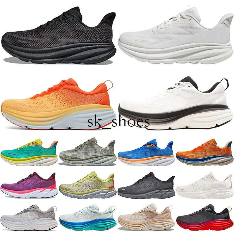 Bondi 8 Clifton 9 Athletic Shoes Runner Carbon x2 Triple Black White Light Blue Outdoor Sports Designer Trainers Lifestyle Shock Absorption size 36-45