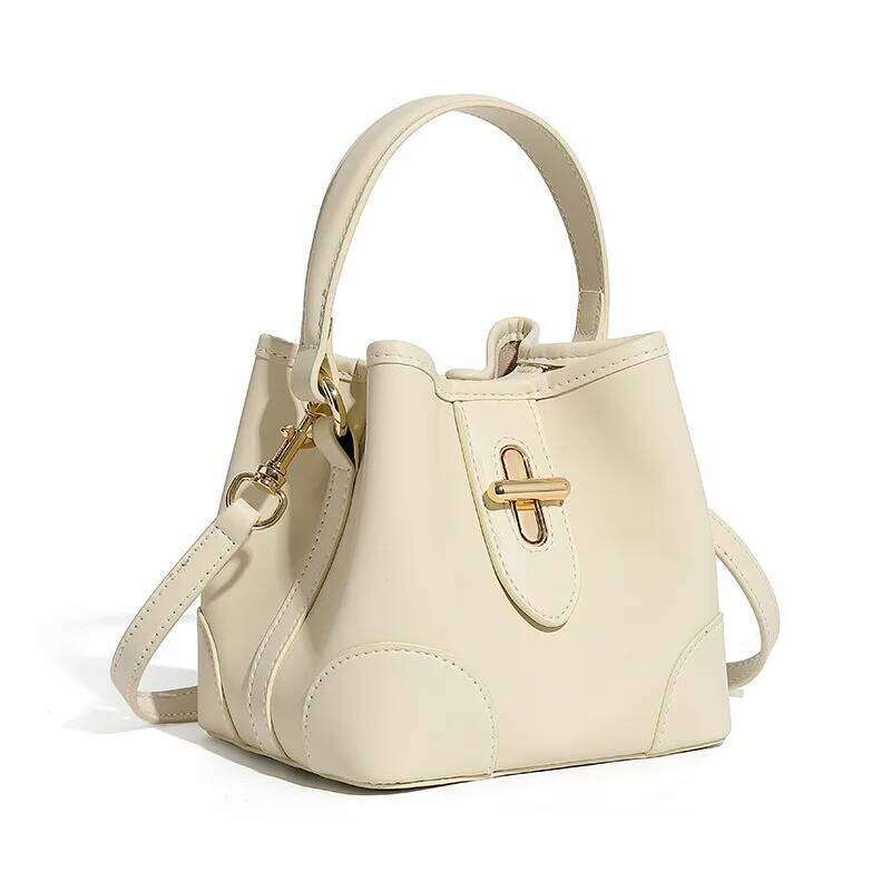2025 New Super Popular Crossbody Genuine Leather Women's Bag, Light , Niche High-End Feeling, Capsule Bucket Bag