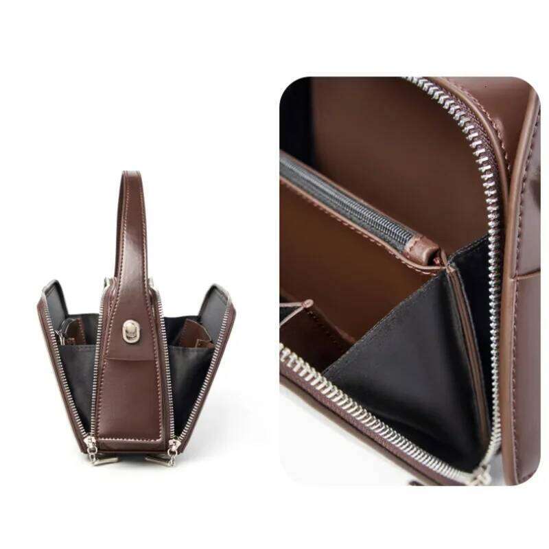 High Quality 2025 New Niche Design Second Layer Cowhide Women Commuter Crossbody Handheld Bag Elegant Underarm Bag Small Handbag