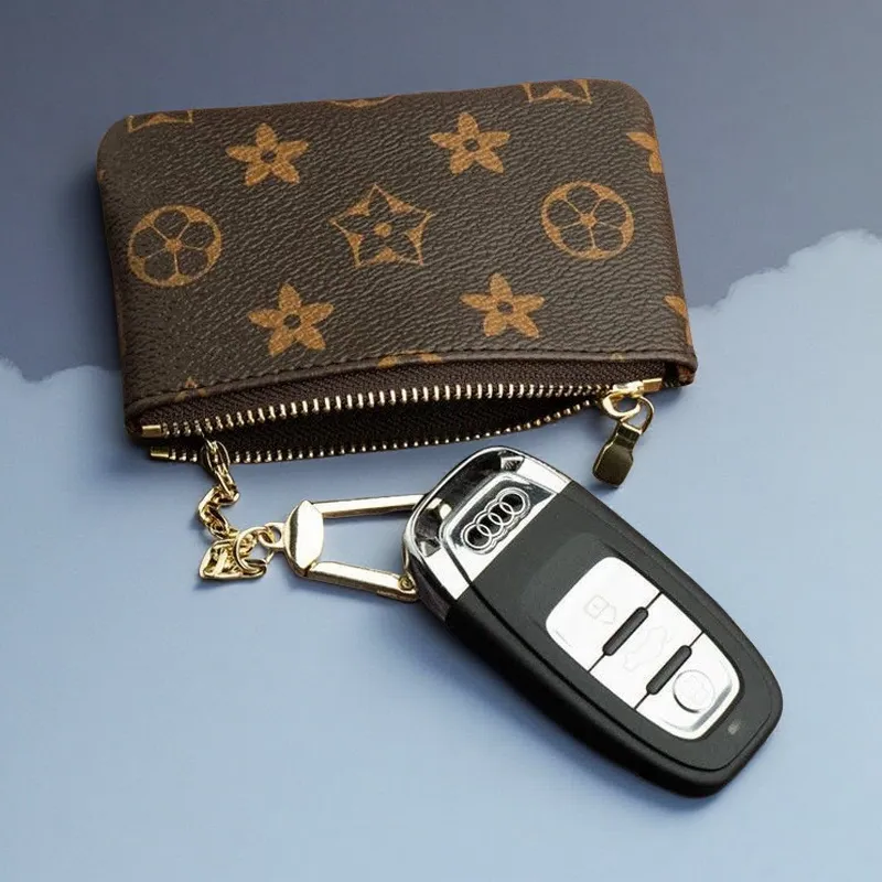 Designer zippy wallets womens pouch cles short mens coin purse credit card holder small wallet key ring emed cardholder leather bag with out box