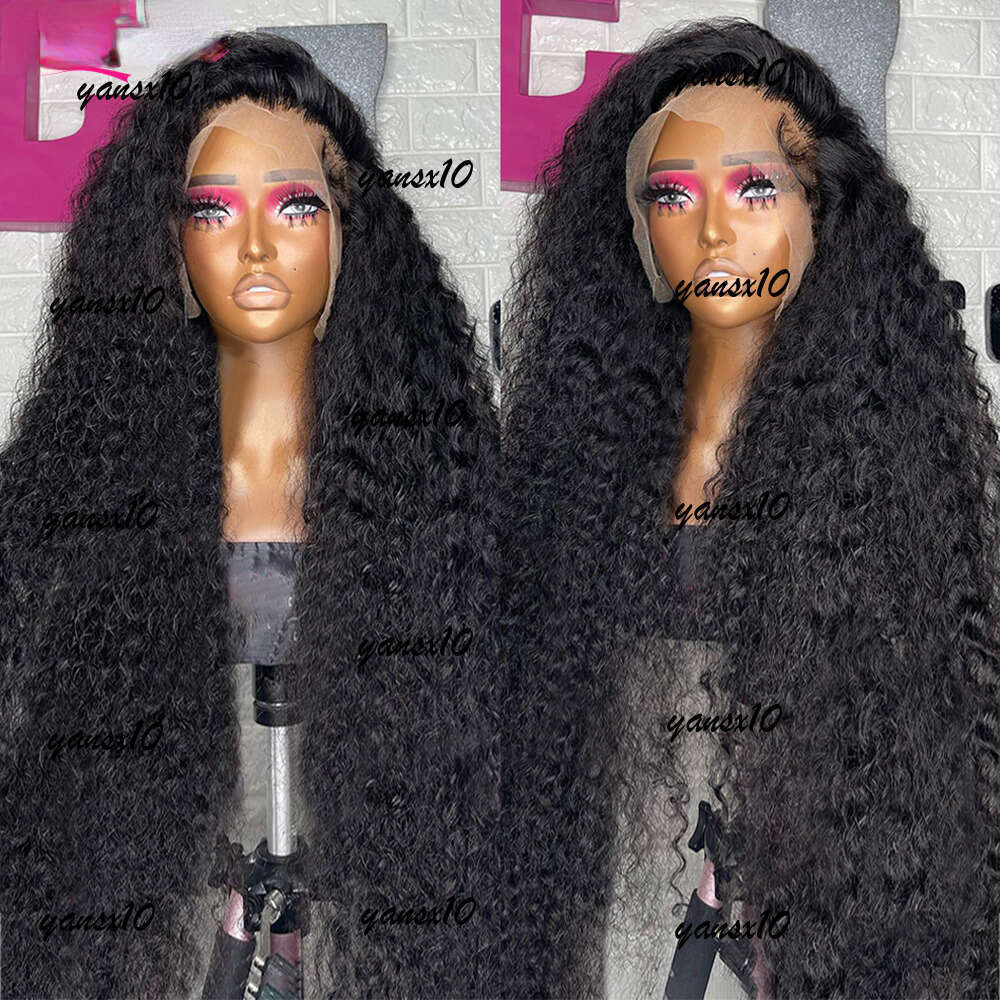 250 Density Brazilian Hd Frontal Deep Curly Human Hair Wig Glueless Preplucked Water Wave Synthetic Lace Front Wigs For Women