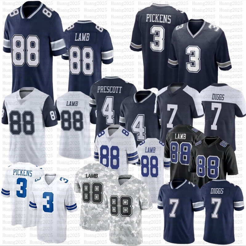 George Pickens CeeDee Lamb Football Jersey Dak Prescott Trevon Diggs Tyler Guyton Ezekiel Elliott Emmitt Smith Jake Ferguson Stitched Jerseys