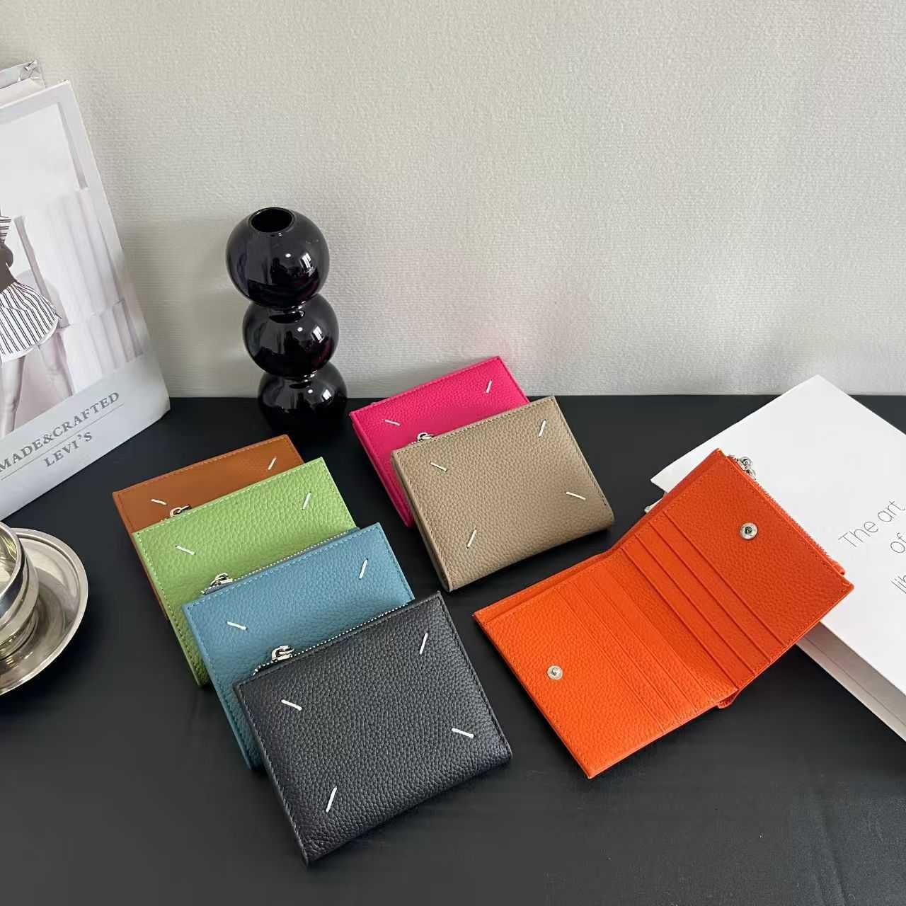 Women Men Wallet Thin Genuine Leather ID Card Holder Bags Solid Color Bank Gift Multi Slot Slim Case Z250527