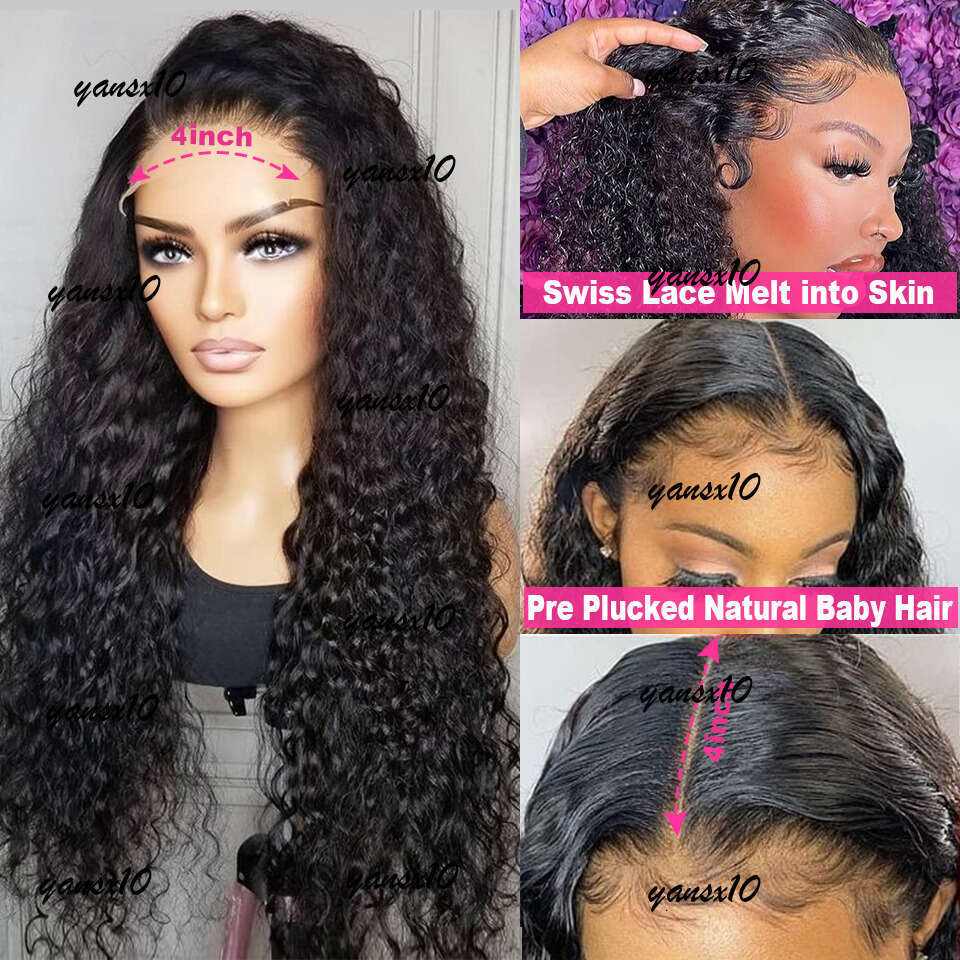 200% 30 32Inch Braziliian Wave HD Transparent 13x4 13x6 Lace Frontal Human Hair Wigs Deep Curly Front Wig for Women