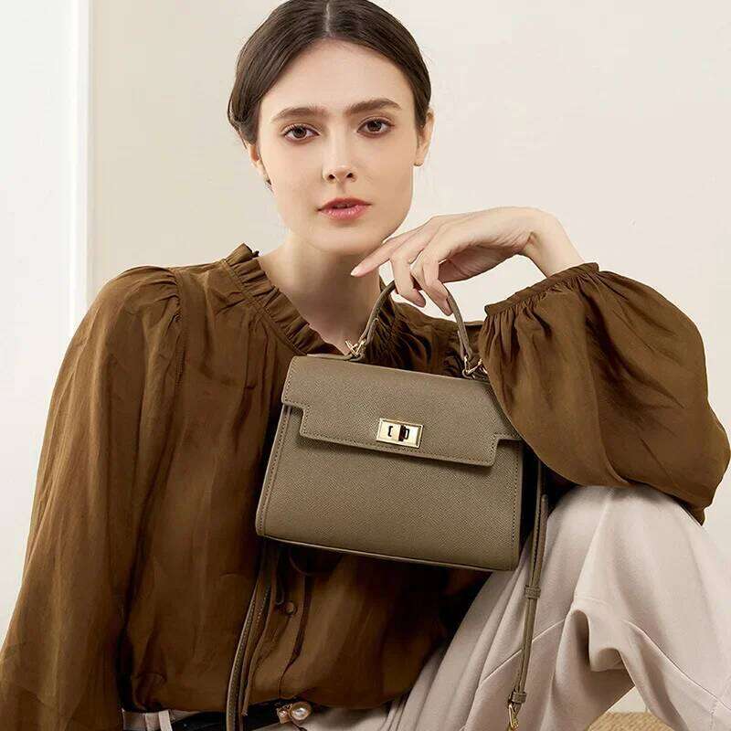 2024 Women Genuine Leather Top Handle Bags Fashion Shoulder Bag
