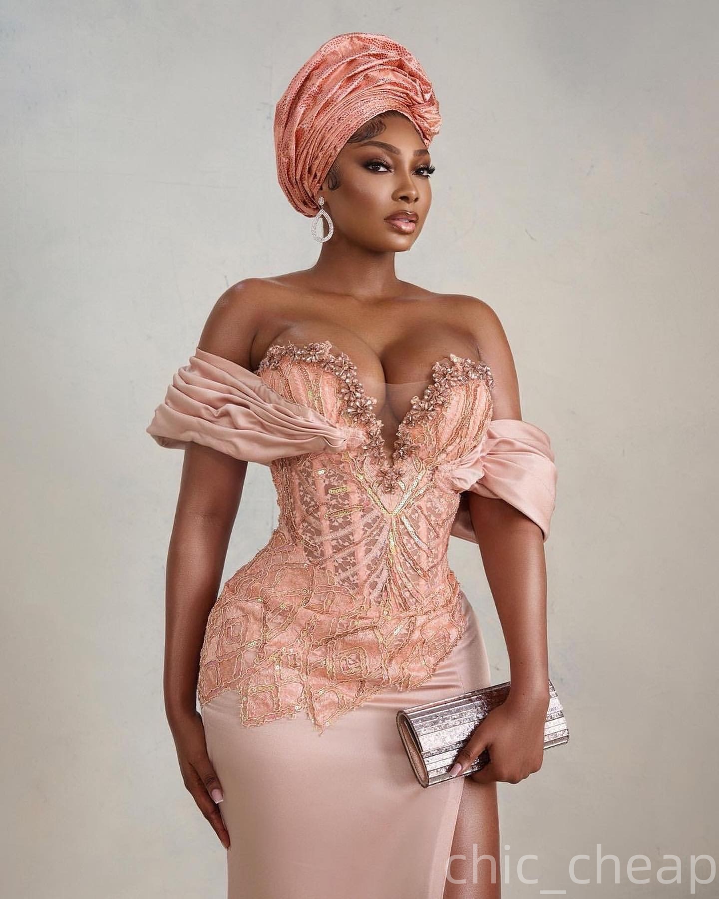 Aso Ebi Champagne Mermaid Prom Dress 2025 Lace Crystals Satin Sweetheart Evening Formal Party Birthday Dresses Robe De Sorrie Reception Gowns For Spec