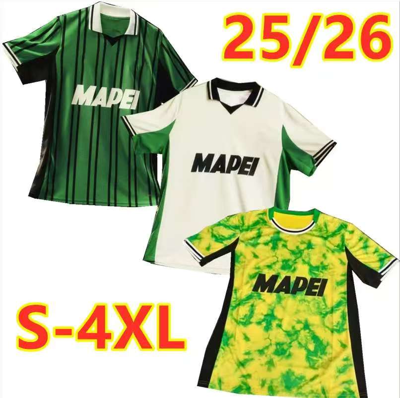 25 26 US Sassuolo Calcio TRAORE Soccer Jerseys Mens BERARDI BOGA CAPUTO OBIANG DEFREL Home away Djuricic Short Sleeve 2025 2026 Football Shirts KYRIAKOPOULOS MULDUR