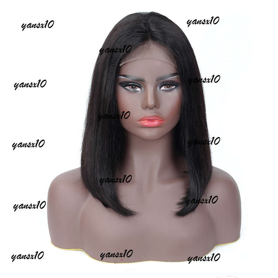4x4 Lace Closure Wig Brazilian Straight Short Bob Human Hair Wigs Gagaqueen 150% Density