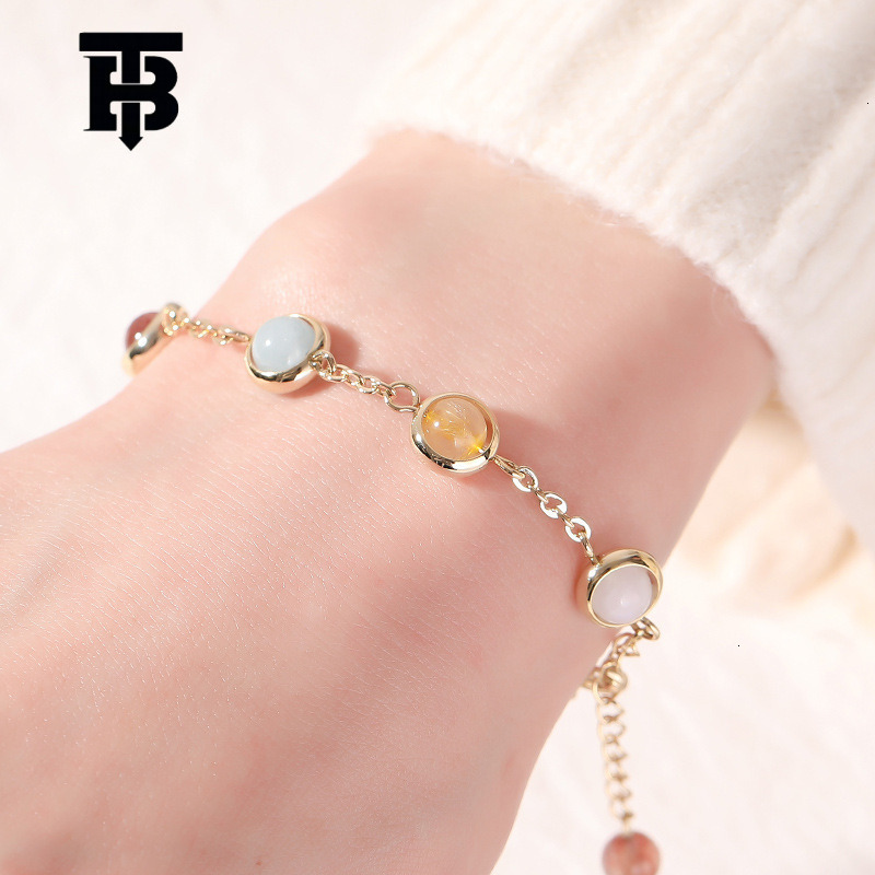 Free Shipping New Accessories Crystal For Women Sweet Colorful Lucky Exquisite Version Rainbow Candy Beads Bracelet Wholesale Z260313