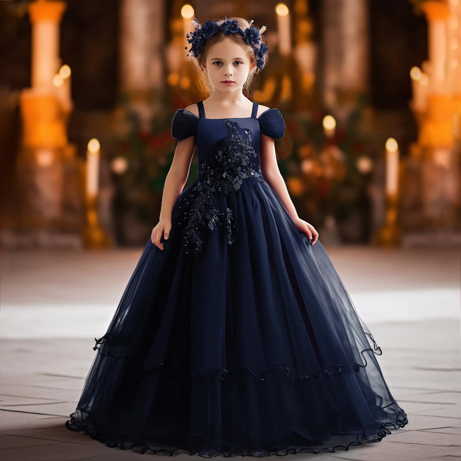 Teenagers Girls Wedding Flower Dresses For Kids Evening Princess Tutu Elegant Long Prom Gown Children Bridesmaid Formal Clothes 250829