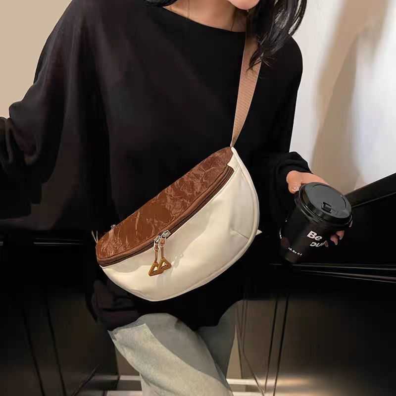 Backpack women's cross-body bag 2025 new model, large capacity, niche and versatile, fashionable bag, casual waist bag, dumpling bag Z250407