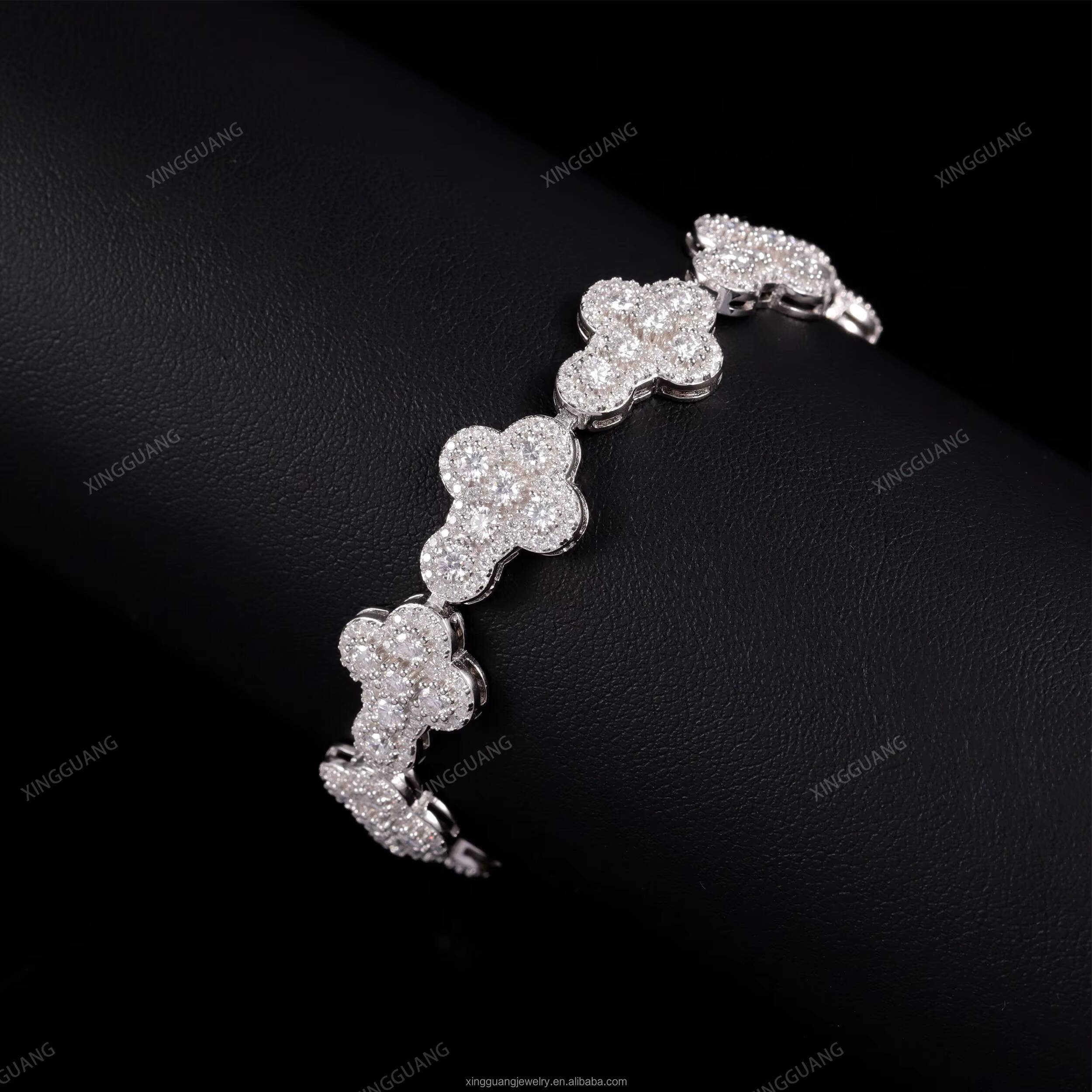 Wholesale Fine Jewelry Cross Moissanite Bracelet 925 Sterling Silver VVS Moissanite Diamond Iced Out Moissanite Bracelet Men