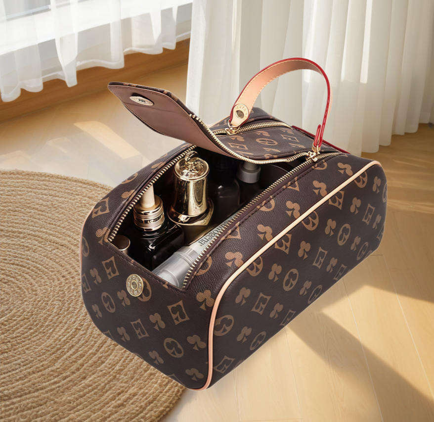 high quality Classic designer Double zipper men travelling toilet bag designer women wash large capacity cosmetic bags toiletry Pouch makeup bags purse AAA