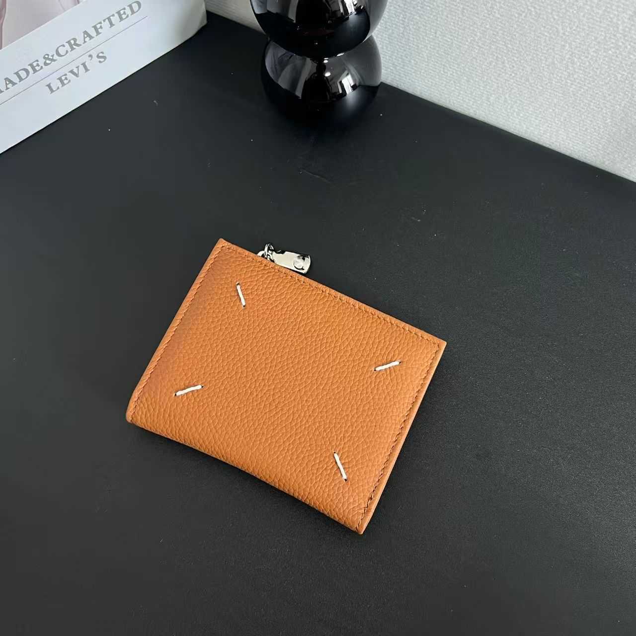 Women Men Wallet Thin Genuine Leather ID Card Holder Bags Solid Color Bank Gift Multi Slot Slim Case Z250527