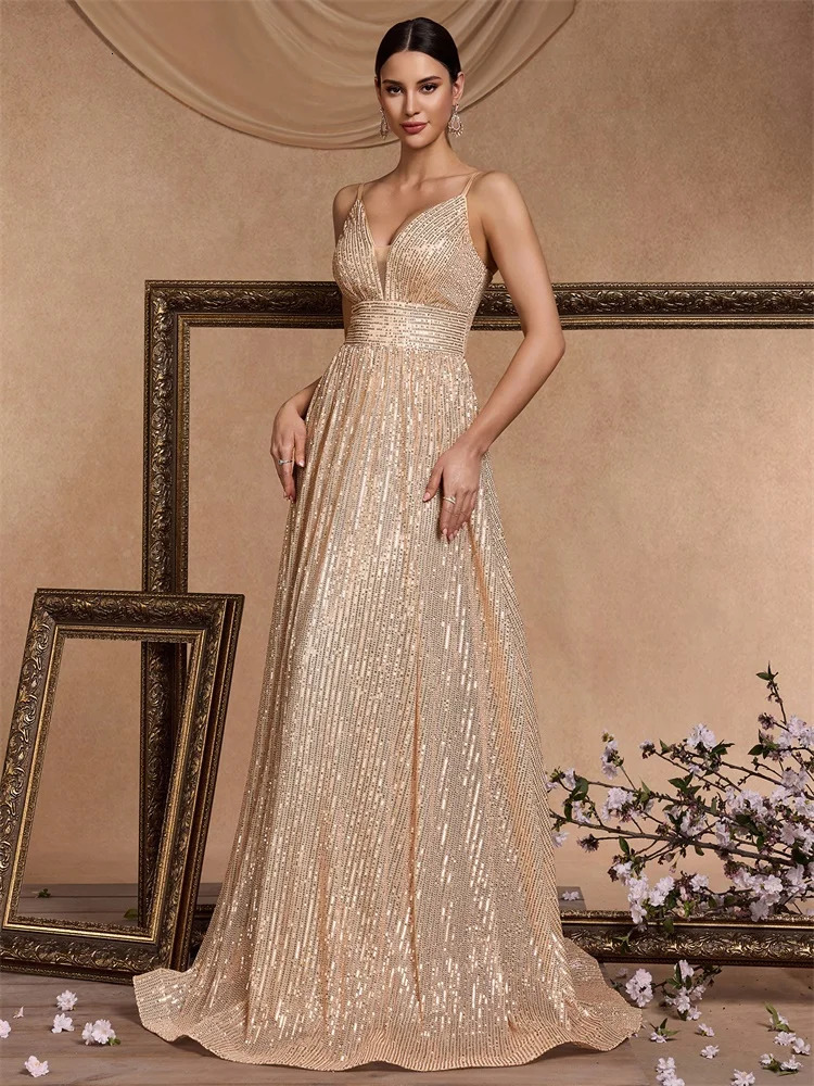 Elegant Sexy Backless Sequins Evening Dress Long 2025 Mermaid Formal Gown Women Wedding Party Dresses Caicktail Graduation Prom 250829
